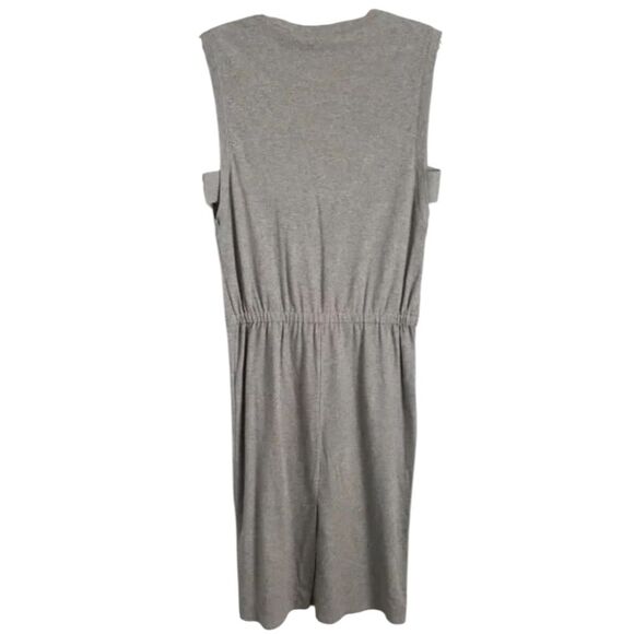 Theory Caneil Cotton Sleeveless Gray Dress Drawstring Waist Size Small womens - Picture 3 of 5